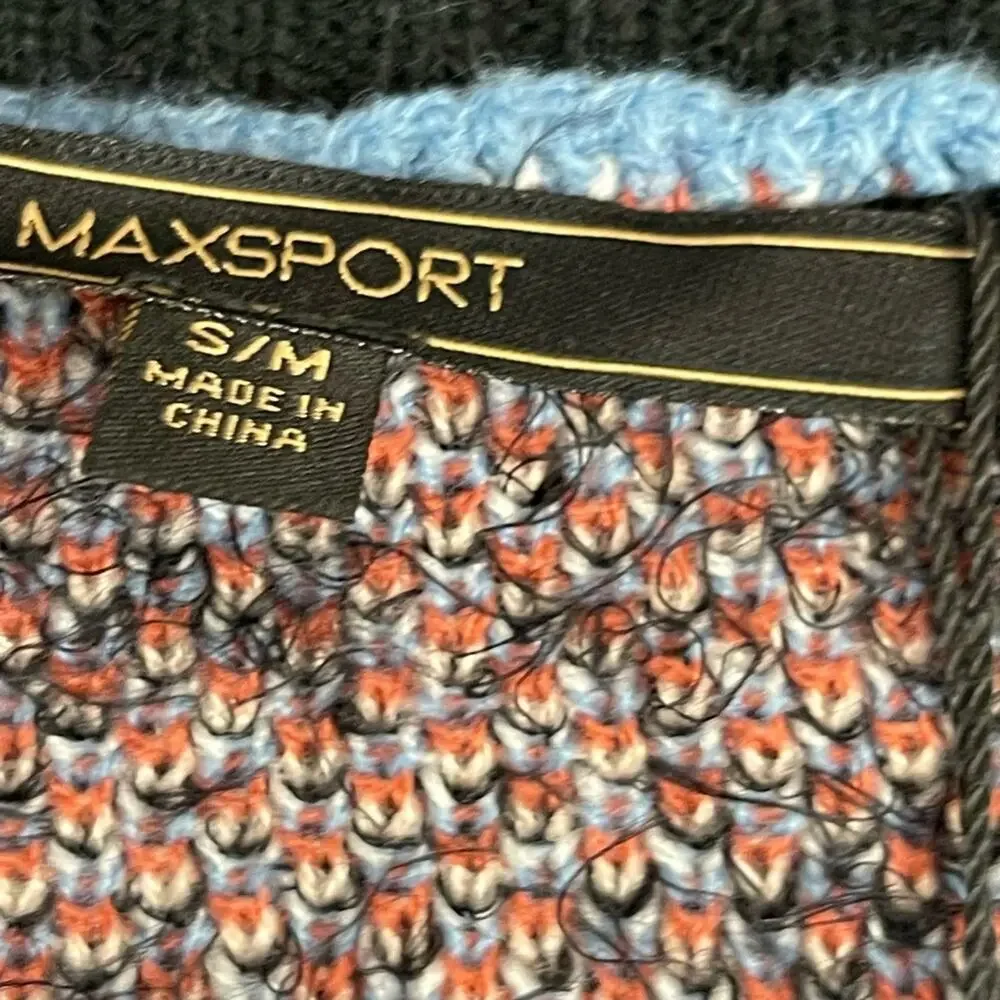 MaxSport Southwest Design Open Front Fuzzy Cardigan Sweater Top Women's S/M NWT - Picture 8 of 13